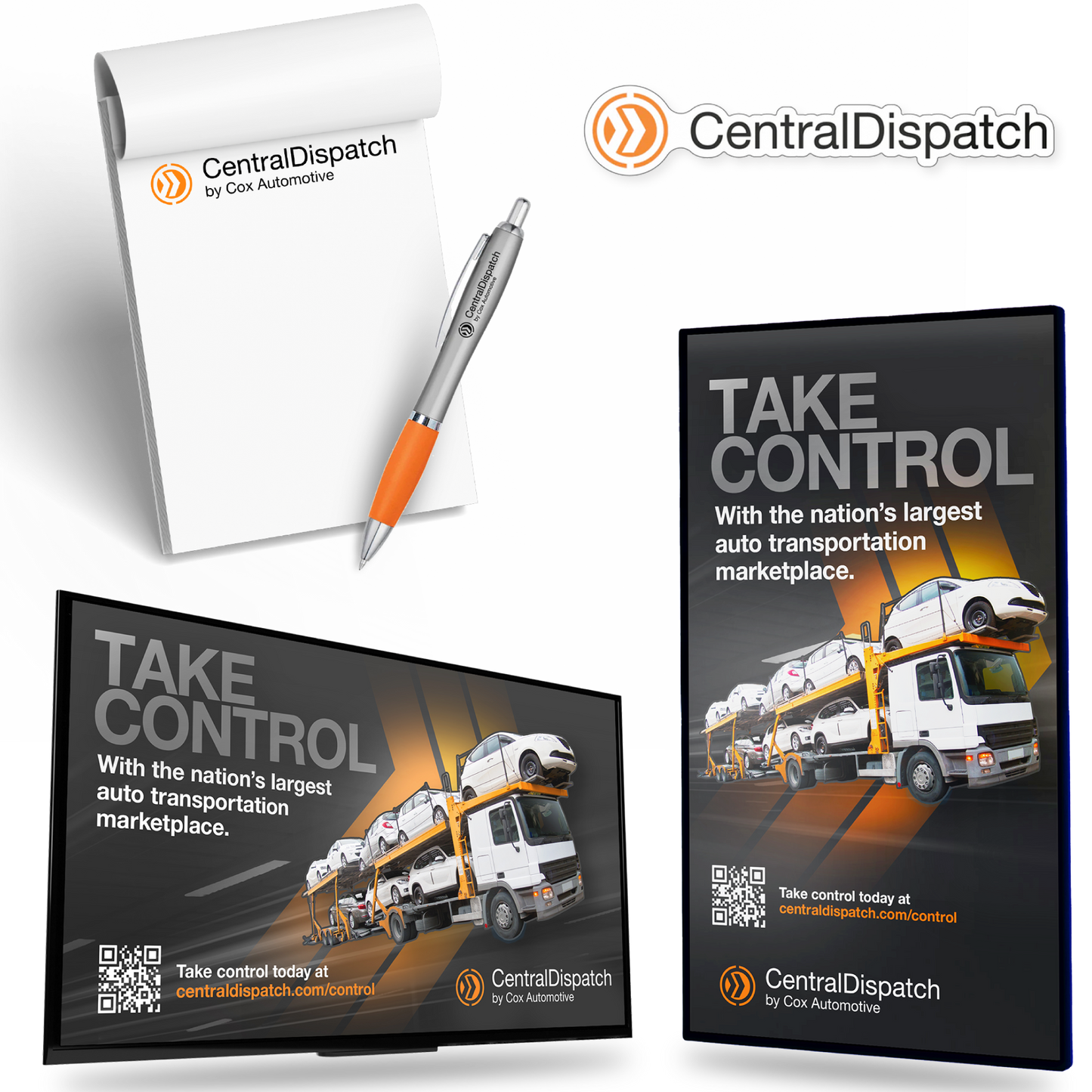 Welcome Kit B: Central Dispatch Auction Digital Banner, 40 Notepads, 40 Pens and 40 Stickers